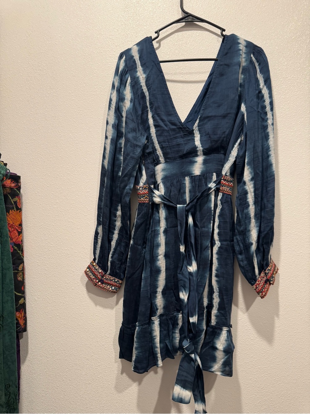 Anthropologie Verb Pallavi Singhee Beaded Tie Dye Mini Dress NWT L - Picture 10 of 10